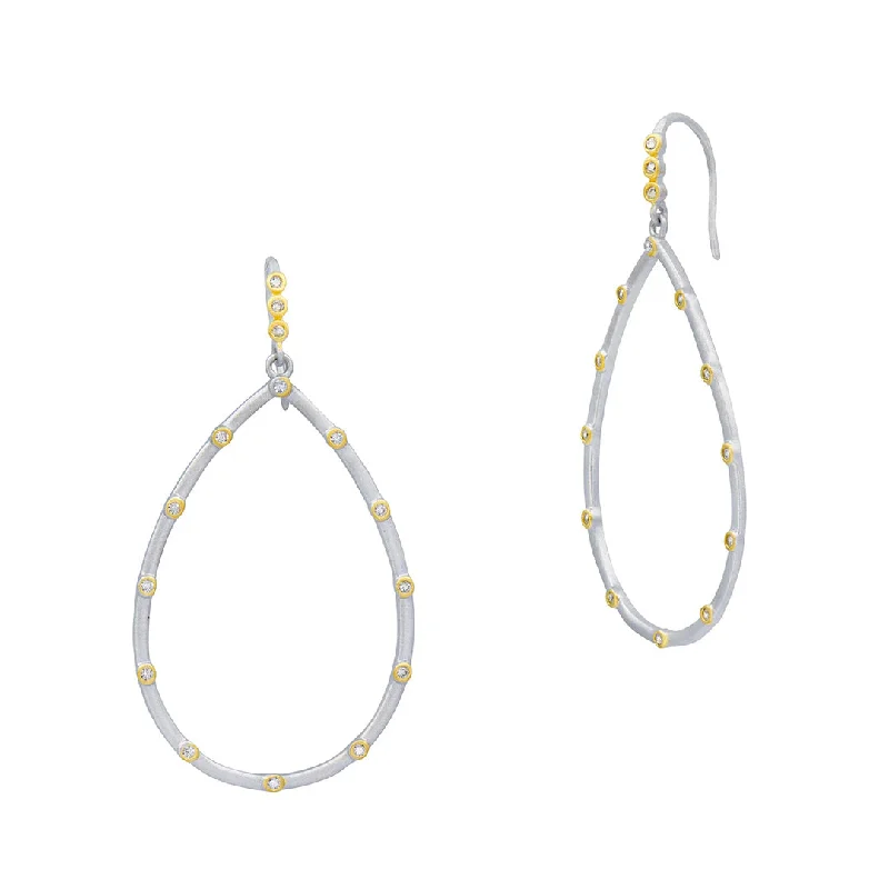 Freida Rothman Signature Thin Bezel Teardrop Earrings