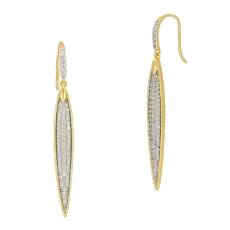 Freida Rothman Petals & Pavé Large Hook Earrings