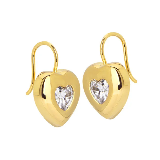 Goldbug Puffy Heart Earrings