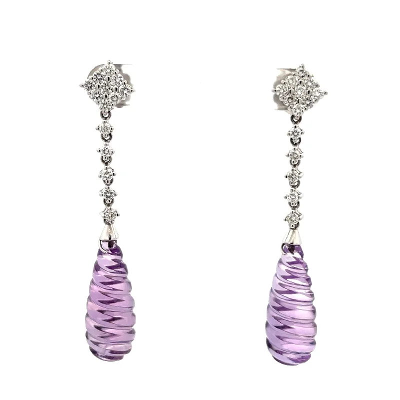 Gregorio Amethyst Rain Drop Earrings