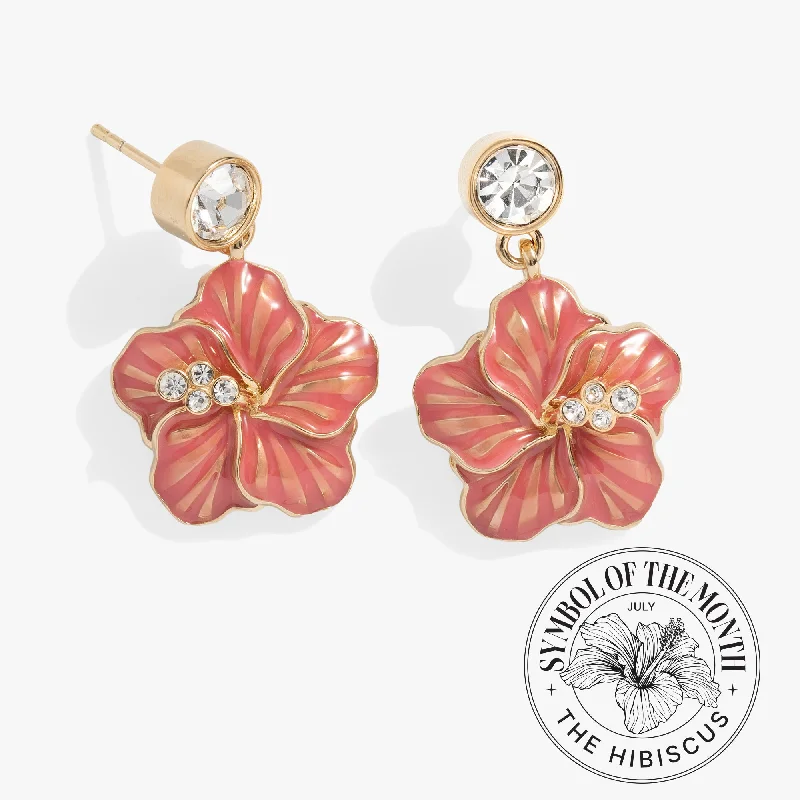 Hibiscus Drop Earrings