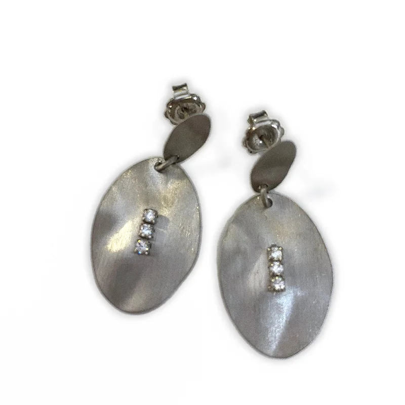 Italian Sterling Silver Hammered Drop Earrings