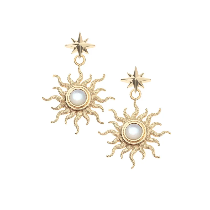 Jane Win STRONG Sun Rays Earrings with Mother of Pearl