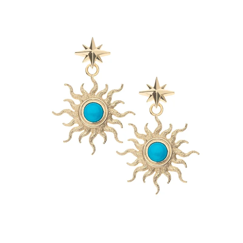 Jane Win STRONG Sun Rays Earrings with Turquoise