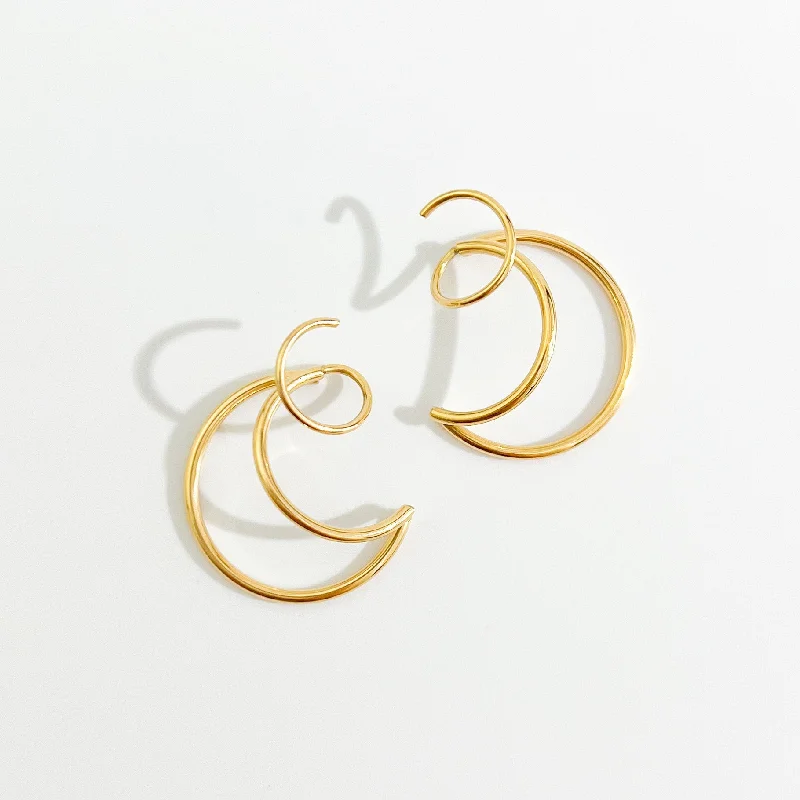 Jessica Faux Triple Hoop Earrings in Gold