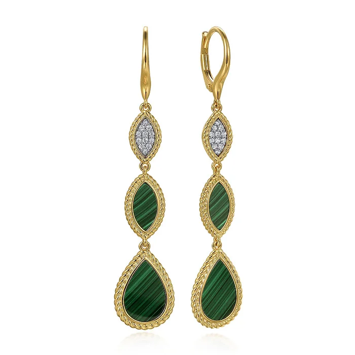 Malachite Rope Drop Earrings