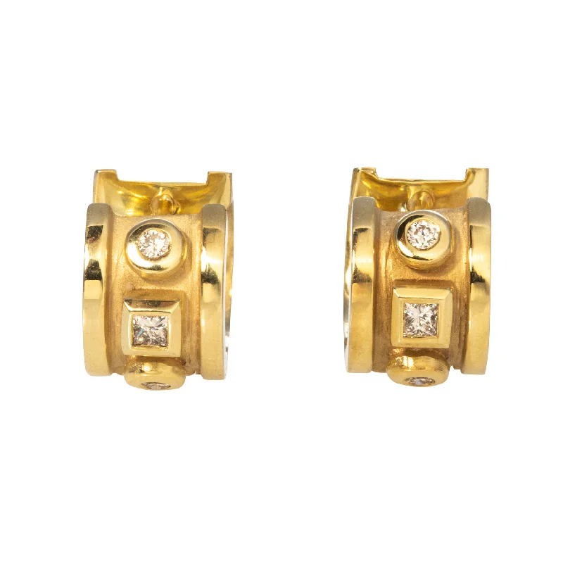 Mazza Diamond 14K Yellow Gold Huggie Earrings