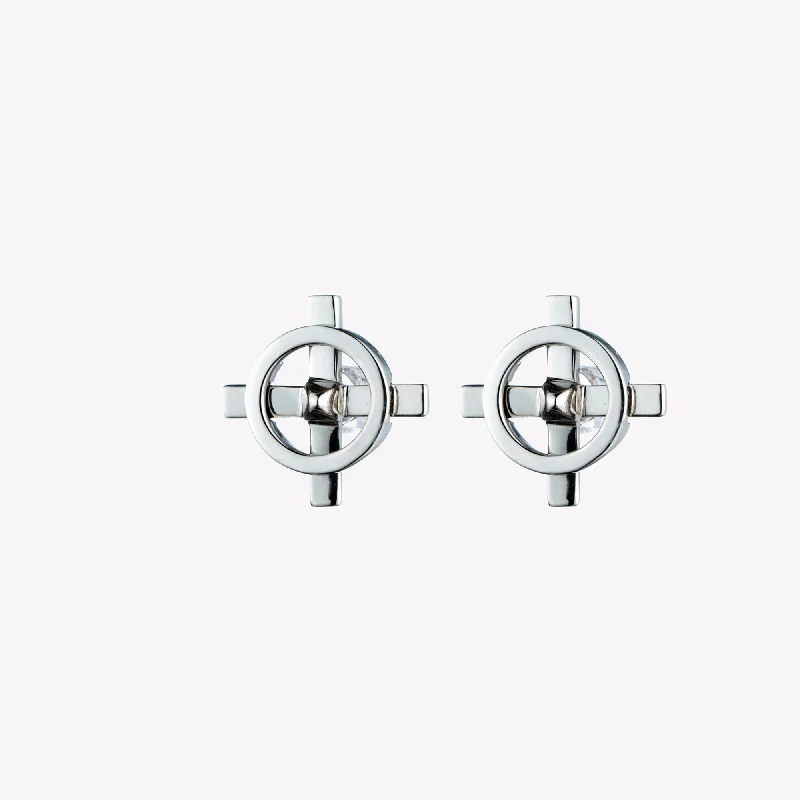 MENS COMPASS STUD EARRINGS