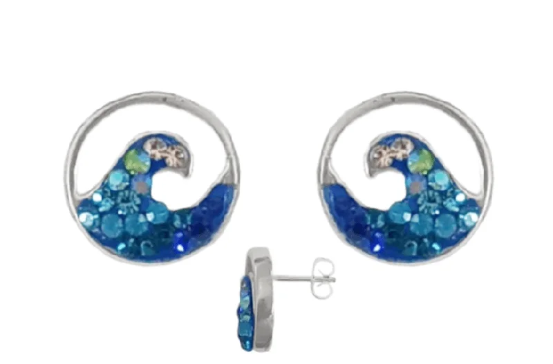 Mosaic Crystal Stud Earrings, Assorted