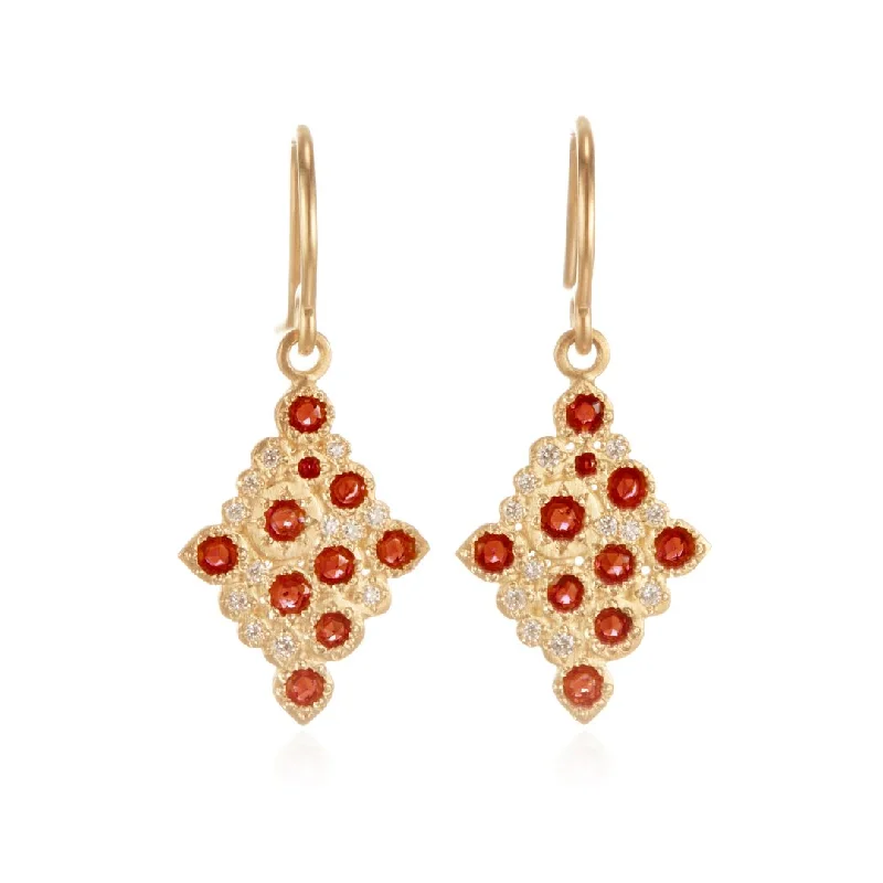 Ruby Mosaic Drop Earrings