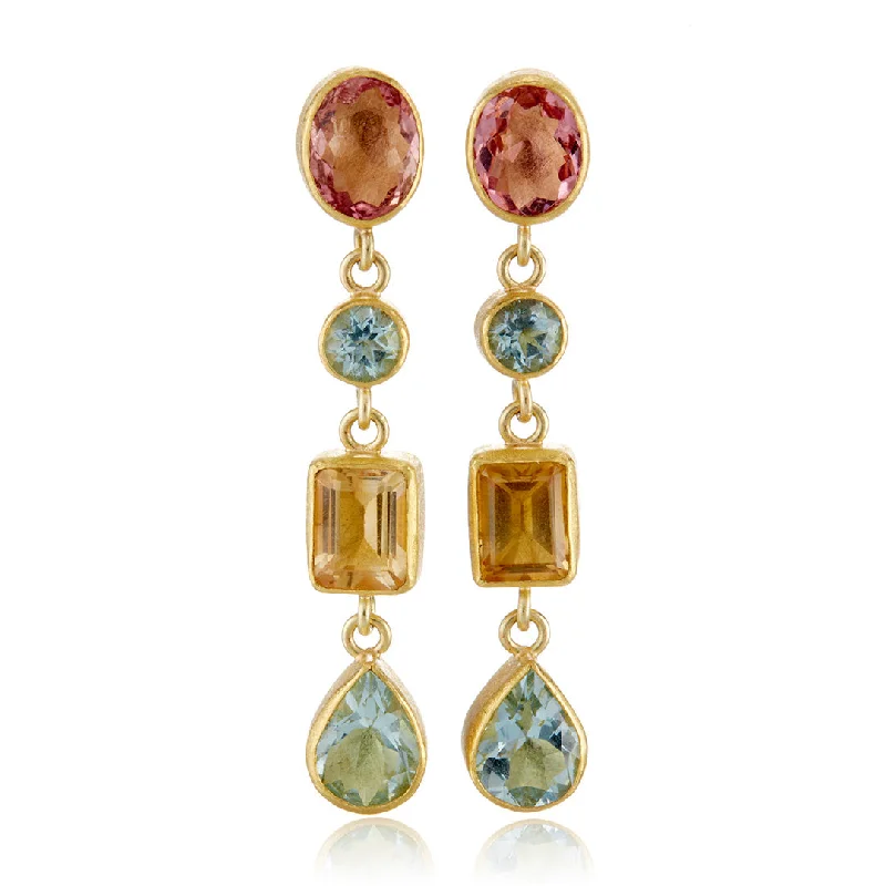 Multi-Color Gemstone Earrings