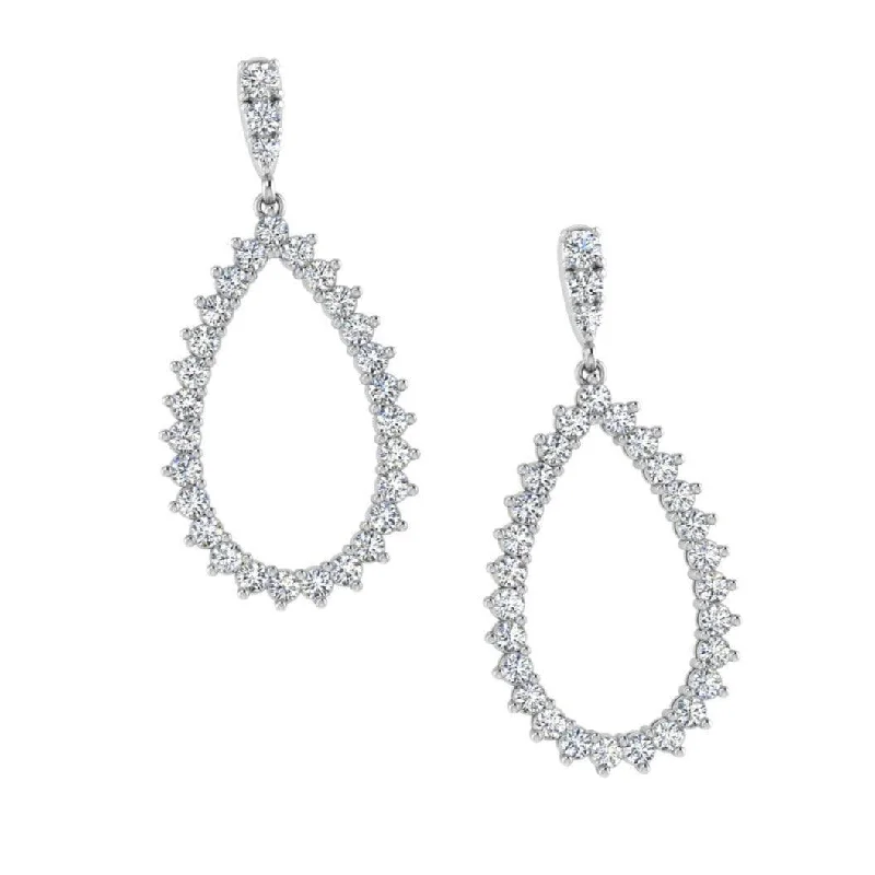 Open Diamond Drop Earrings