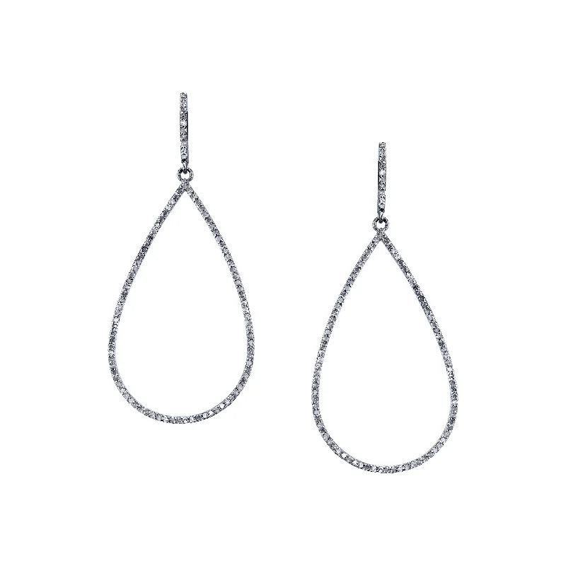 Diamond Open Teardrop Earrings