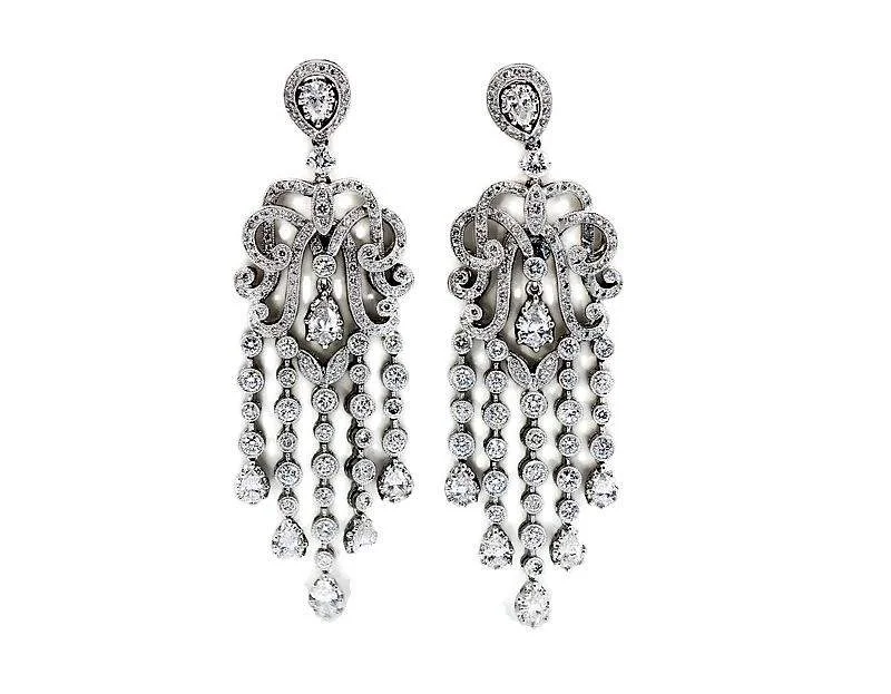 ORNATE DIAMOND DROP EARRINGS