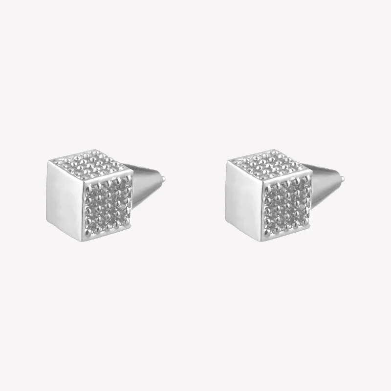 PAVÉ CUBE STUD EARRINGS