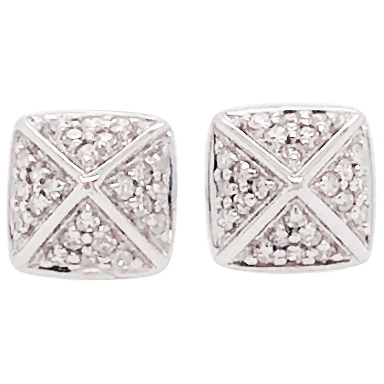 Pave Diamond Pyramid Earrings