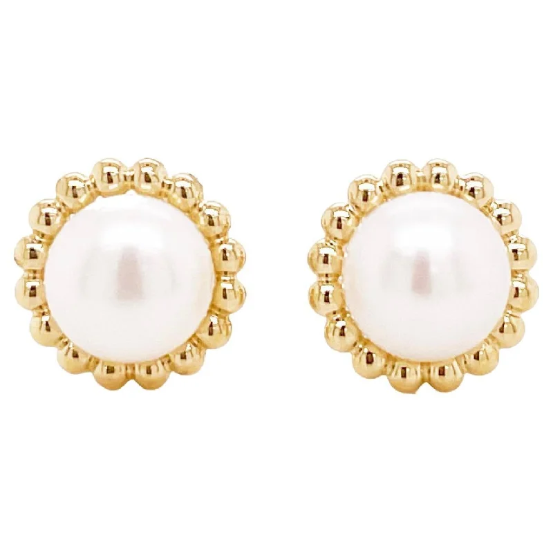 Pearl Beaded Frame Earrings