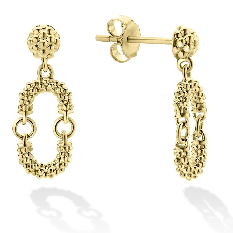 Petite 18K Gold Superfine Caviar Drop Earrings