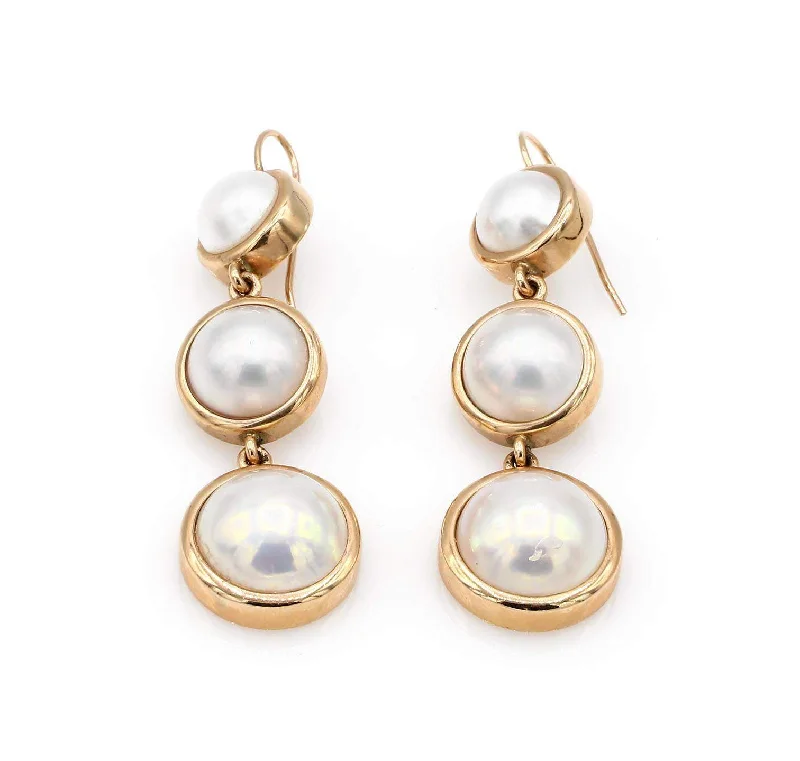 ROSE GOLD MABE PEARL DROP EARRINGS