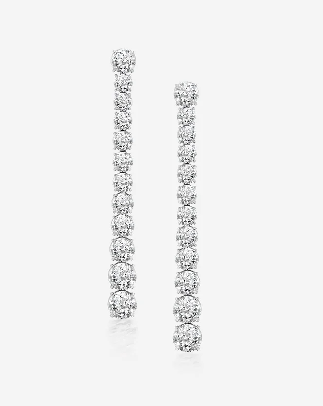 Round Diamond Drop Statement Earrings