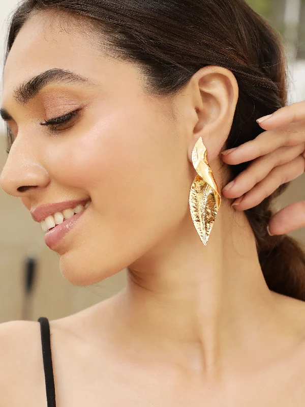 Rubans Vougish classic gold plated drop earrings