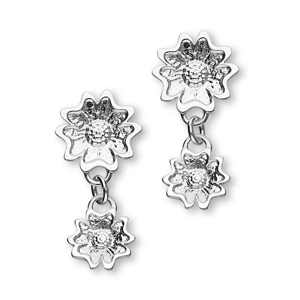 Scottish Primrose Sterling Silver Double Stud Earrings, E1942