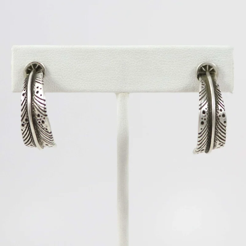 Silver Feather Earrings