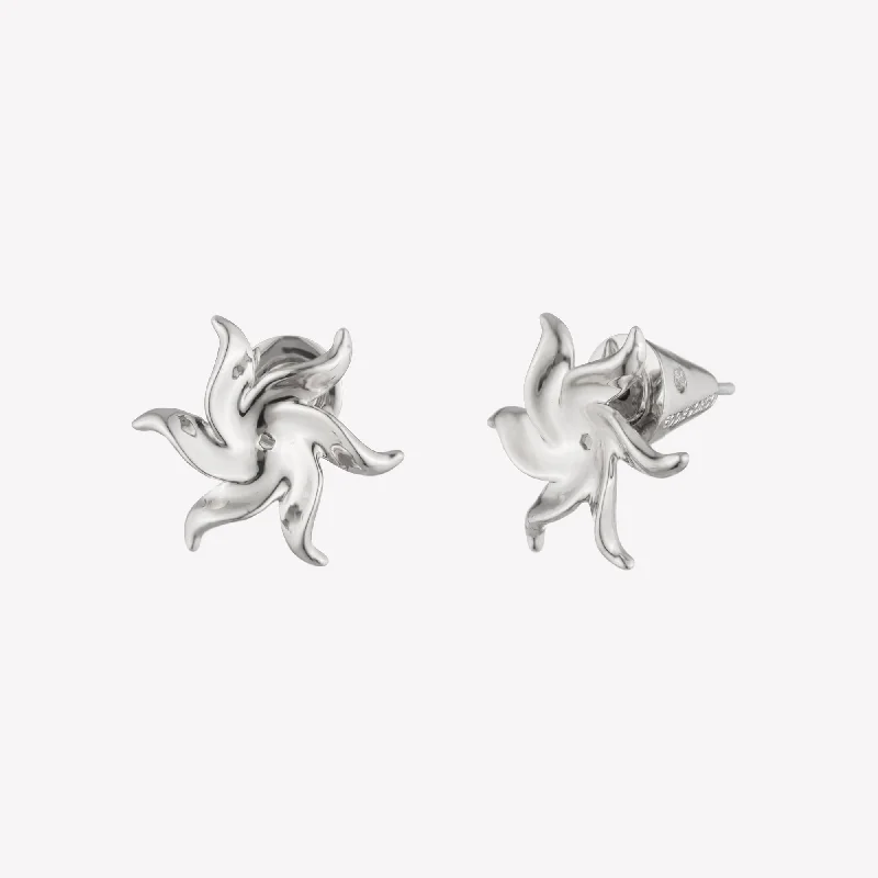 SMALL POINSETTIA STUD EARRINGS