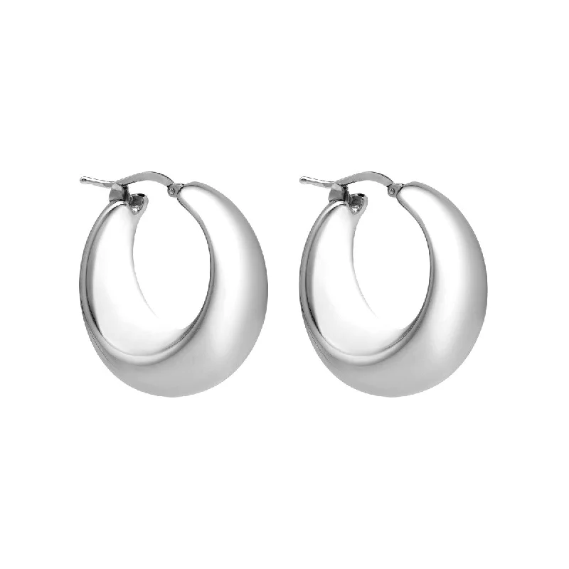 Sterling Silver Graduated Hoop Earrings