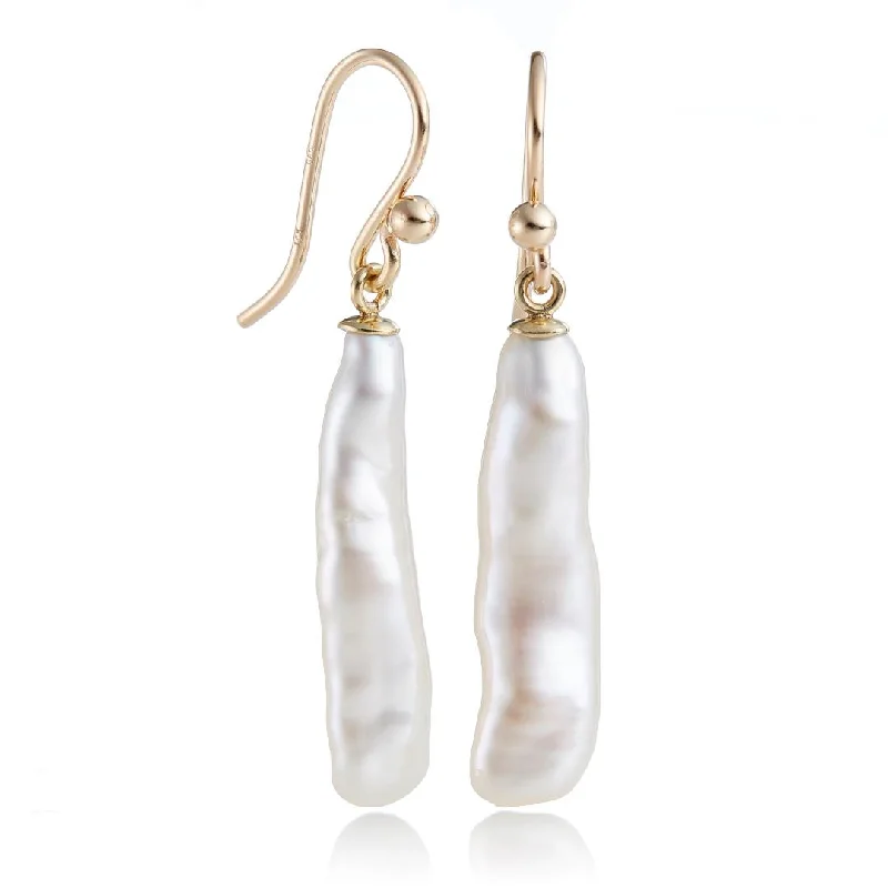 Bamboo Pearl Drop Earrings