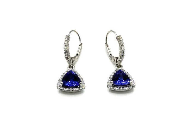 TANZANITE AND DIAMOND DROP EARRINGS