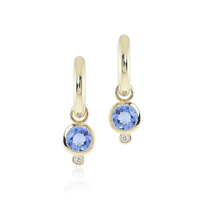 Amora Drop Earrings in Tanzanite & Diamonds