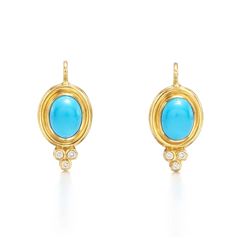 Temple St. Clair Turquoise Classic Temple Earrings