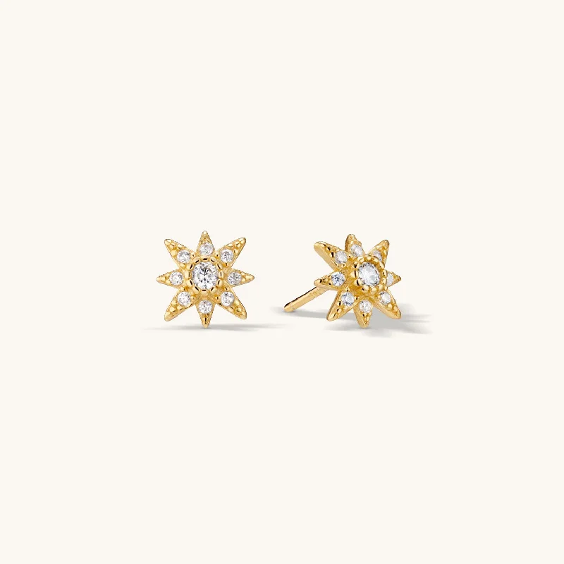 North Star Stud Earring in Gold