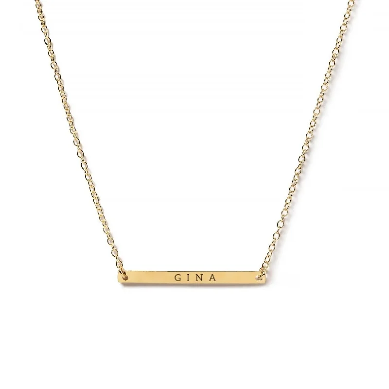 Thin Bar Engraved Necklace