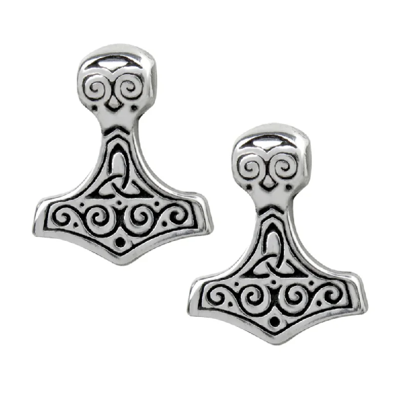 Thor Hammer Earstuds Mjolnir Viking Earrings by Alchemy Gothic