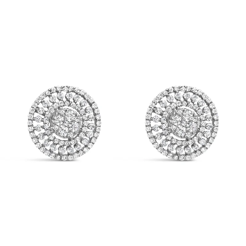 CIRCLE SHAPED STUD SILVER EARRING