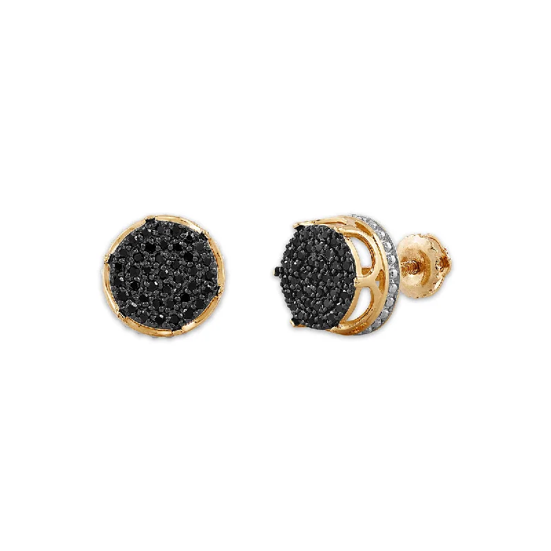 Titan by Adrian Gonzalez 10KT Yellow Gold 1/4 CTW Black Diamond Earrings