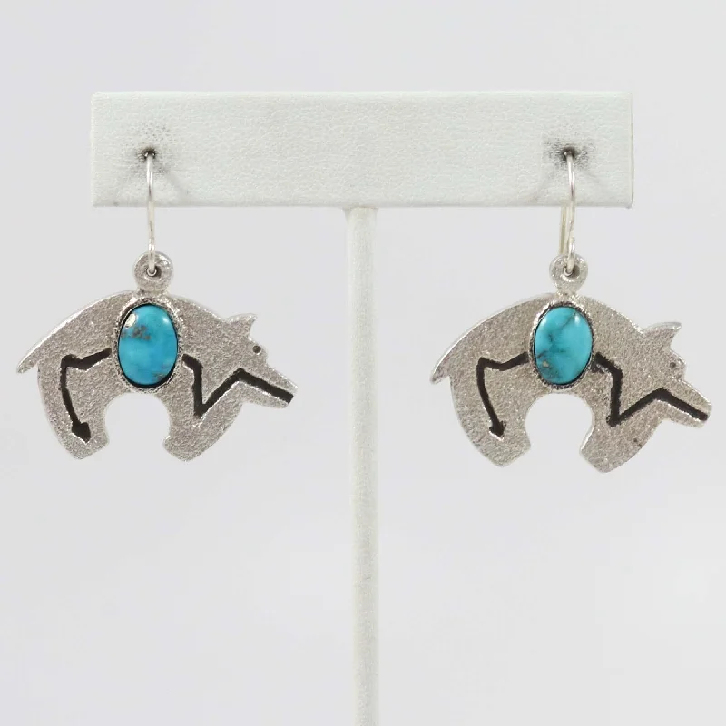 Turquoise Bear Earrings