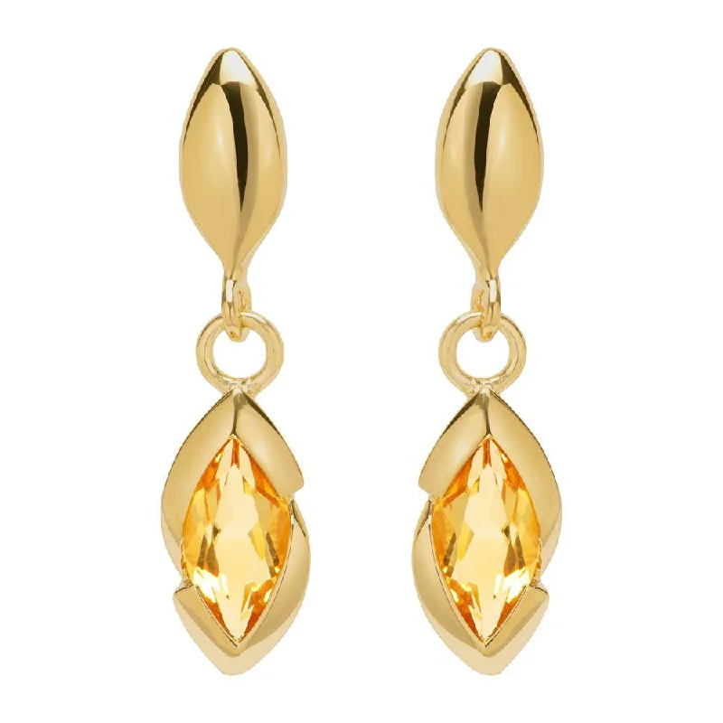 Unique & Co Marquis Citrine Drop Earrings