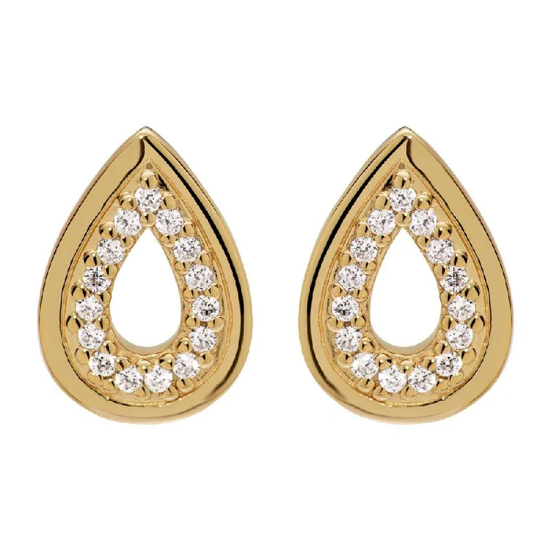 Unique & Co Gold Cubic Zirconia Teardrop Earrings