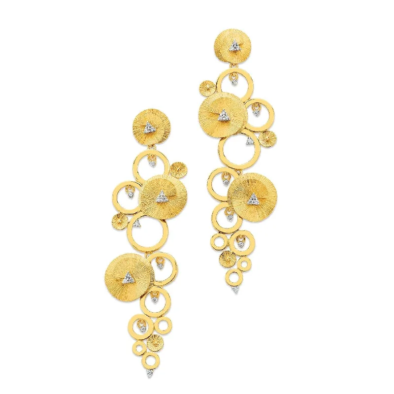 VINTAGE GOLD AND DIAMOND DROP EARRINGS