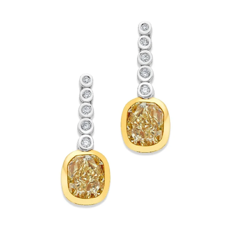 YELLOW DIAMOND DROP EARRINGS