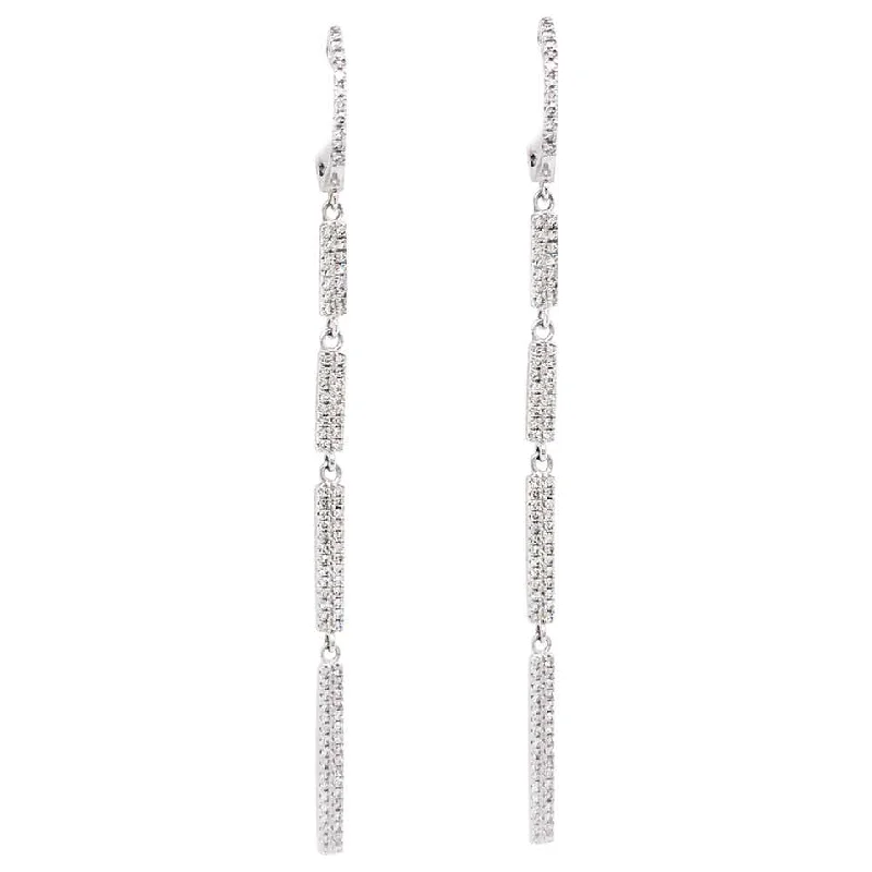 Pave Diamond Bar Earring Dangles