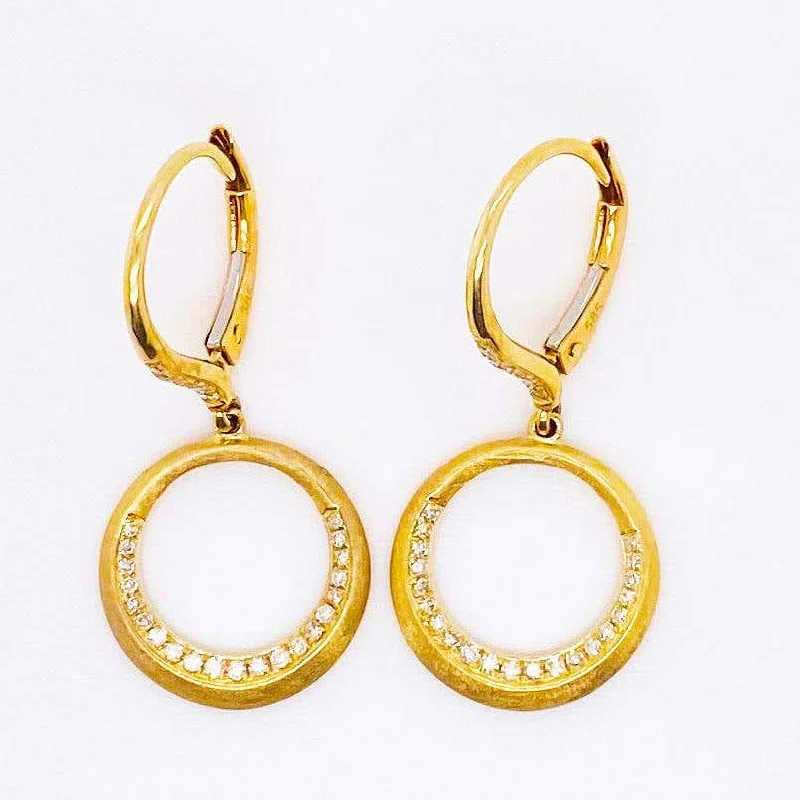 Diamond Open Circle Satin Earrings