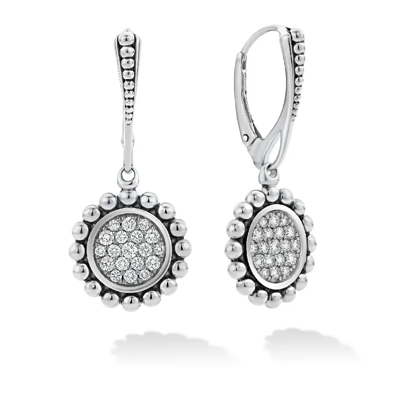 Caviar Spark Small Caviar Circle Diamond Drop Earrings