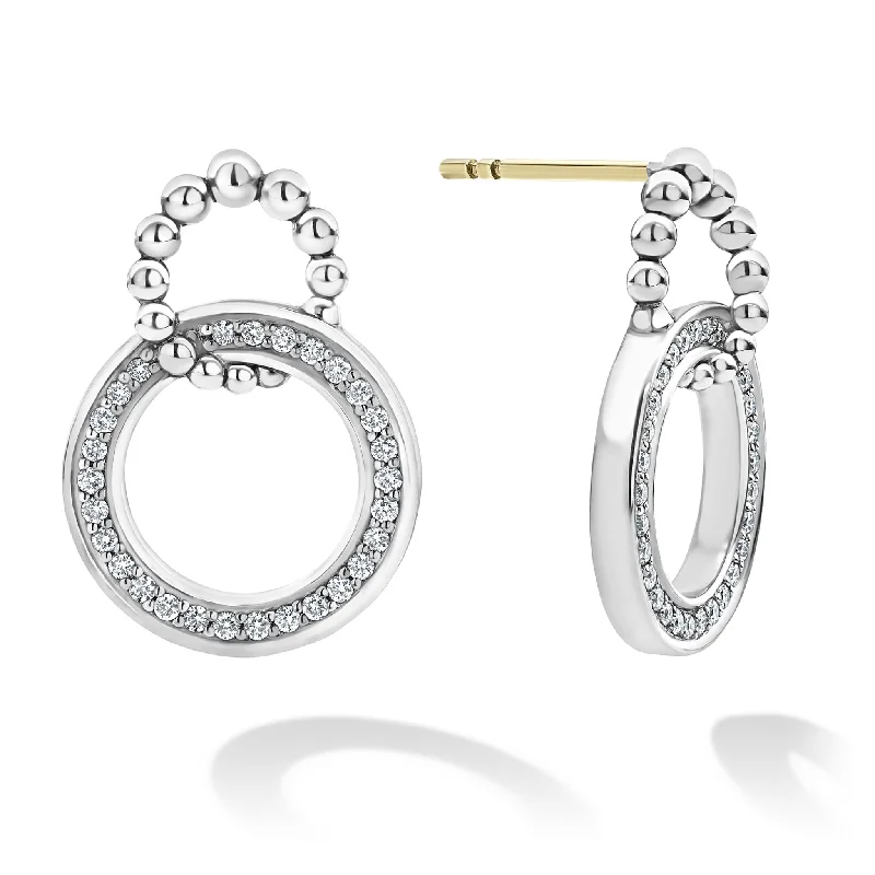 Caviar Spark Double Circle Diamond Caviar Earrings