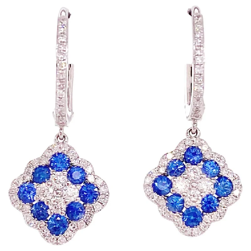 Clover Sapphire Dangle Earrings