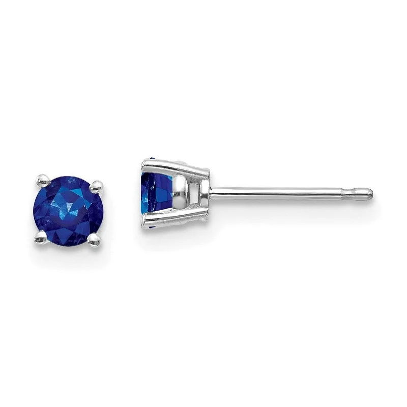 Curata 14k White Gold Post Earrings Sapphire Earrings