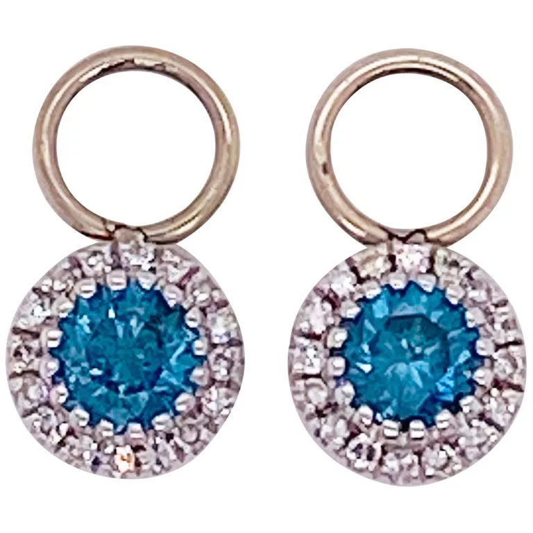 Gemstone & Diamond Halo Earring Charms